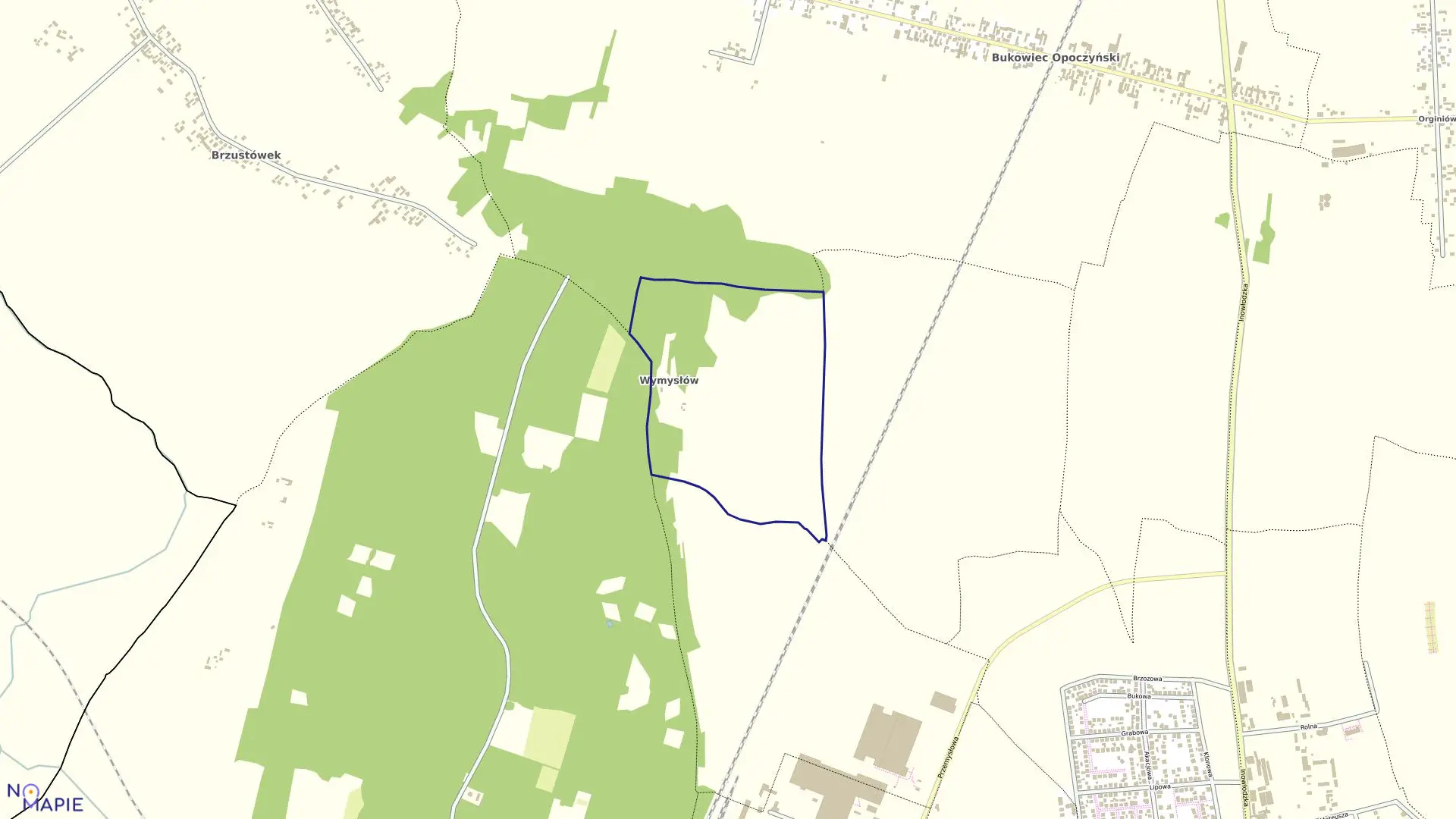 Mapa obrębu 1 w gminie Opoczno