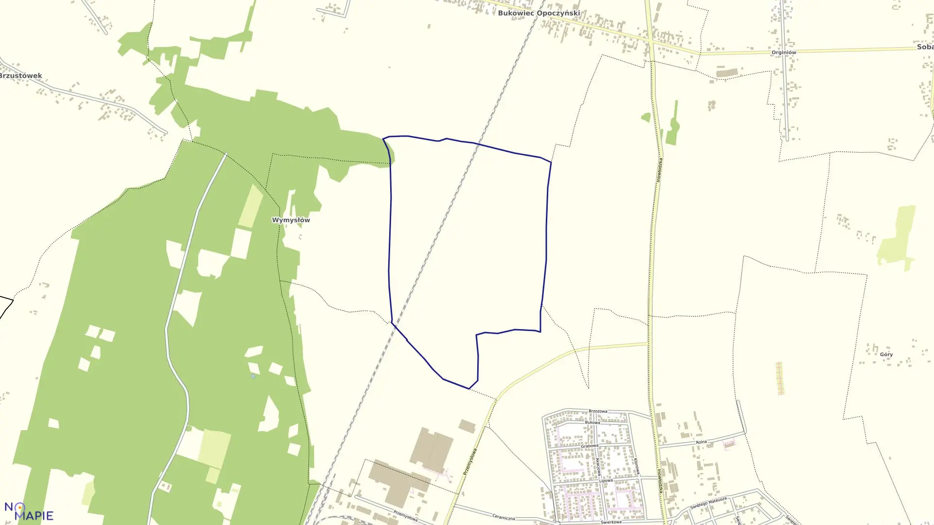 Mapa obrębu 2 w gminie Opoczno
