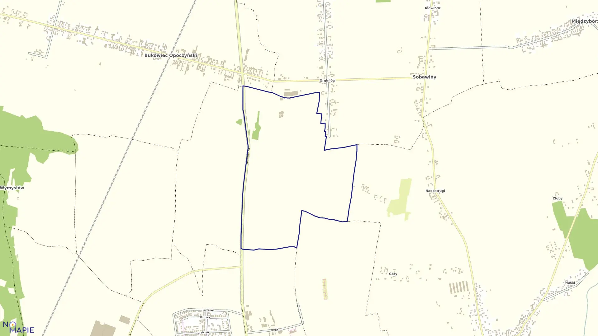 Mapa obrębu 4 w gminie Opoczno