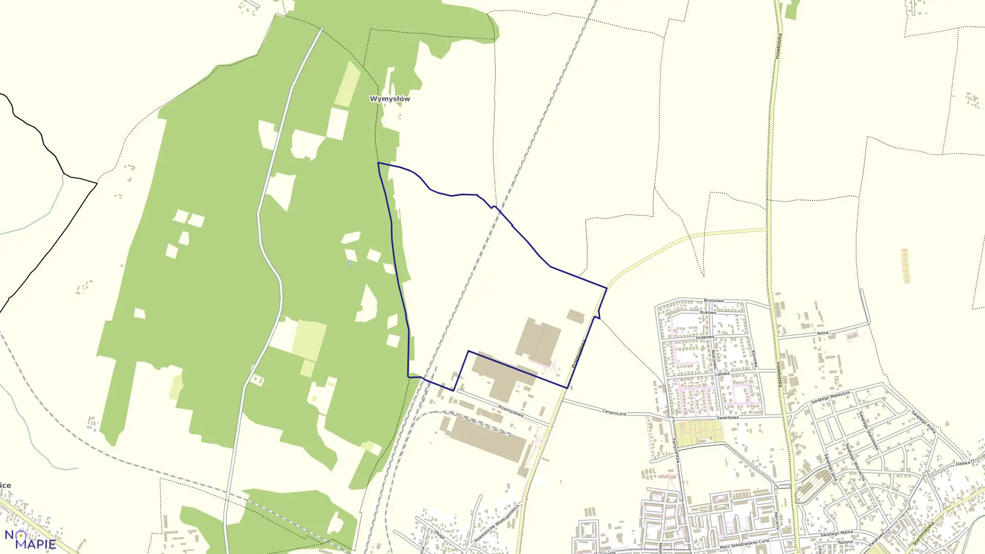 Mapa obrębu 5 w gminie Opoczno