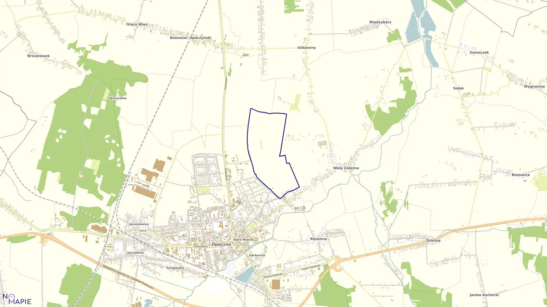 Mapa obrębu 8 w gminie Opoczno