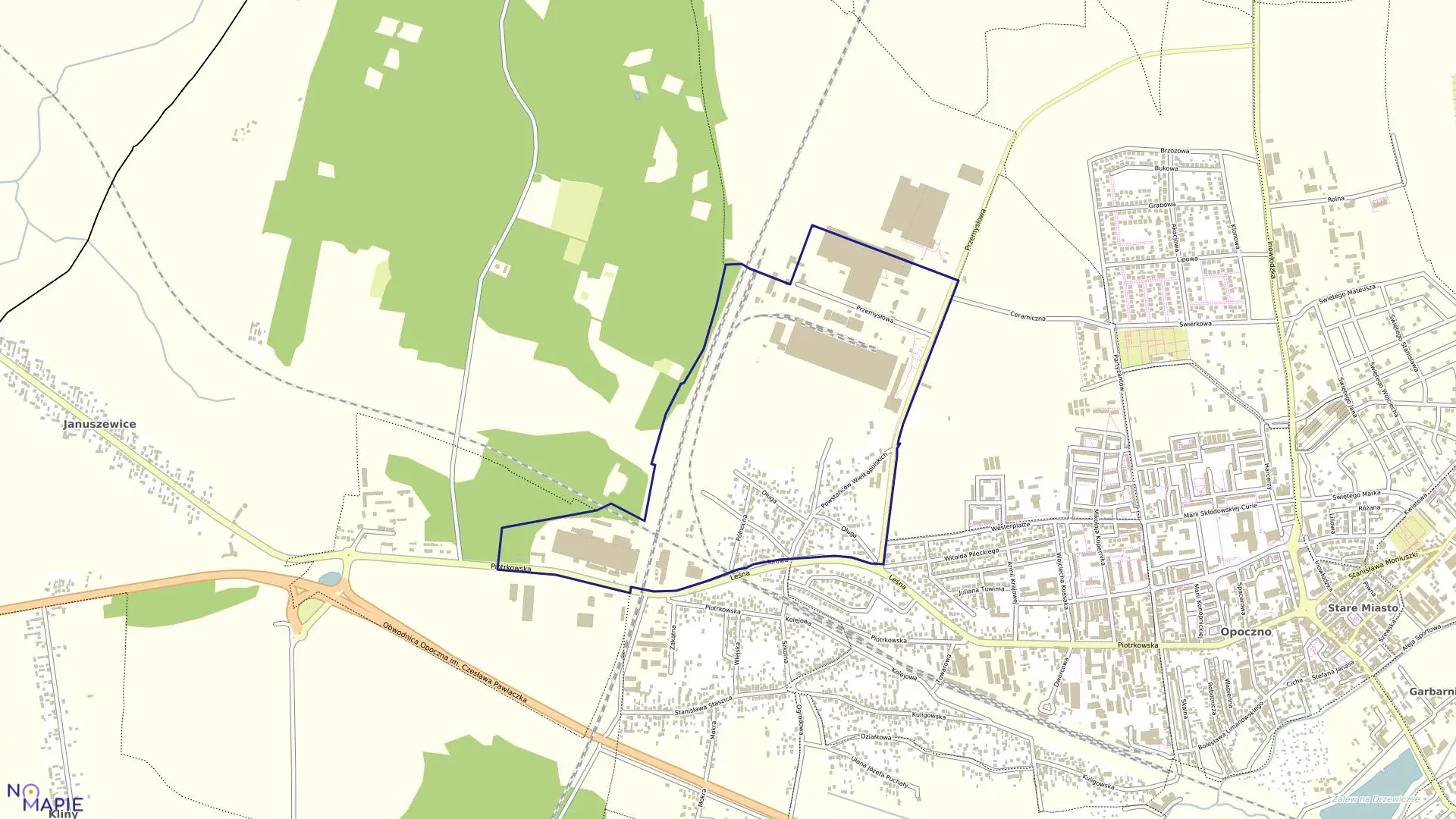 Mapa obrębu 9 w gminie Opoczno